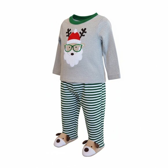 Koala Kids Baby's 1st Holiday Christmas Santa Reindeer Footies Size 6-9 months - Picture 2 of 10